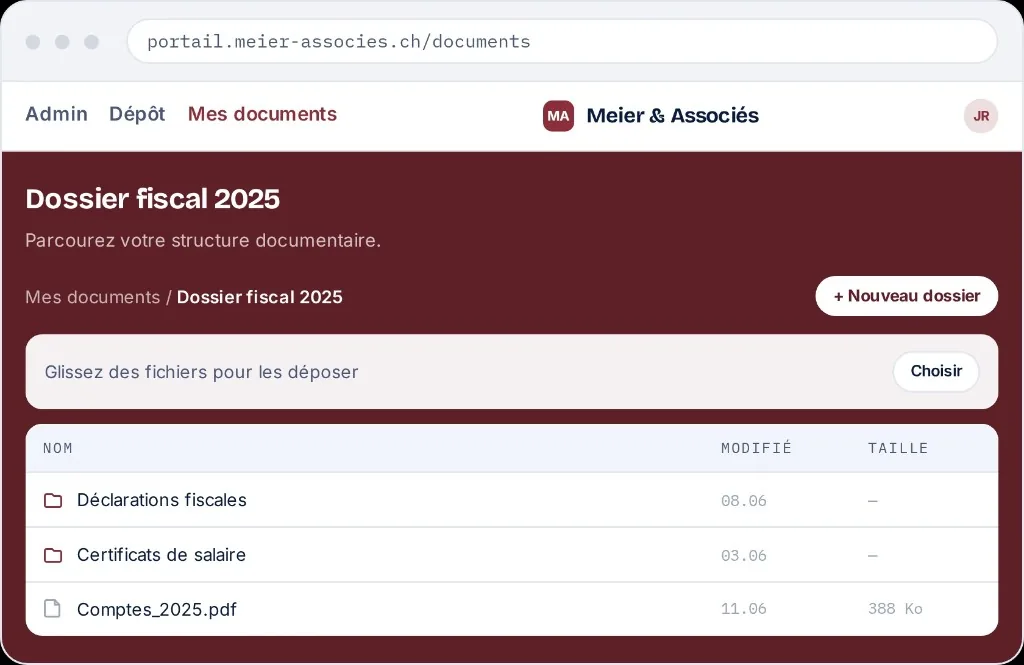 Portail Meier & Associés — navigation dans les documents