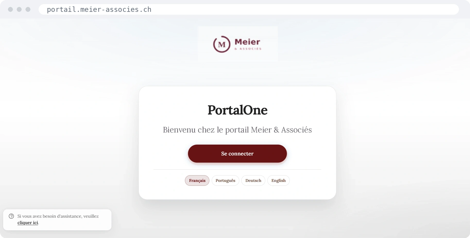Portail Meier & Associés — page de connexion