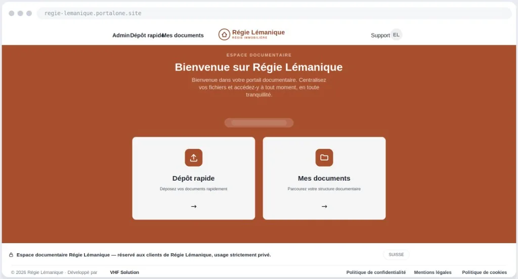 Portail marque blanche — Régie Lémanique