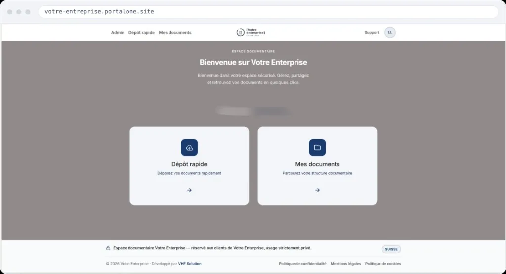 Portail marque blanche — Votre entreprise