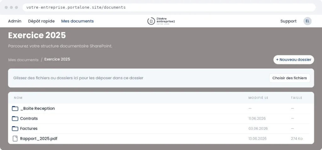 Portail Votre Entreprise — navigation dans les documents