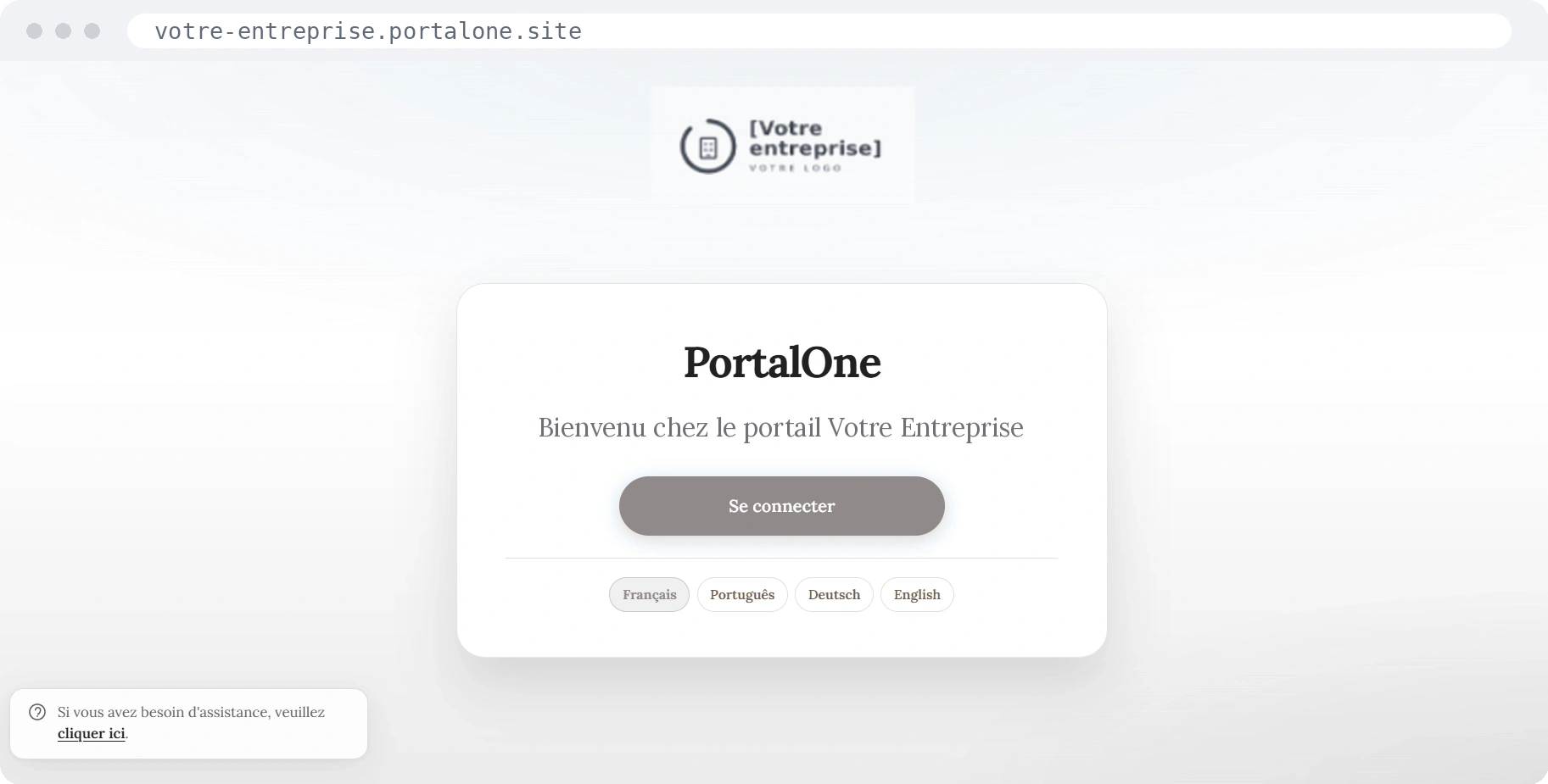 Portail Votre Entreprise — page de connexion
