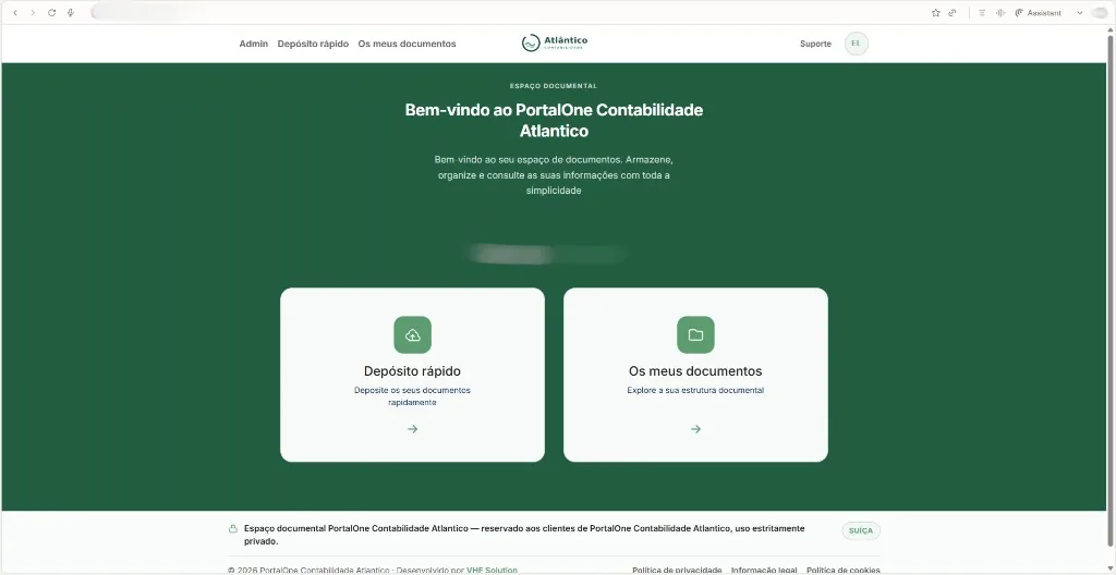 Portal Alpina Fiduciaire — página inicial do espaço documental