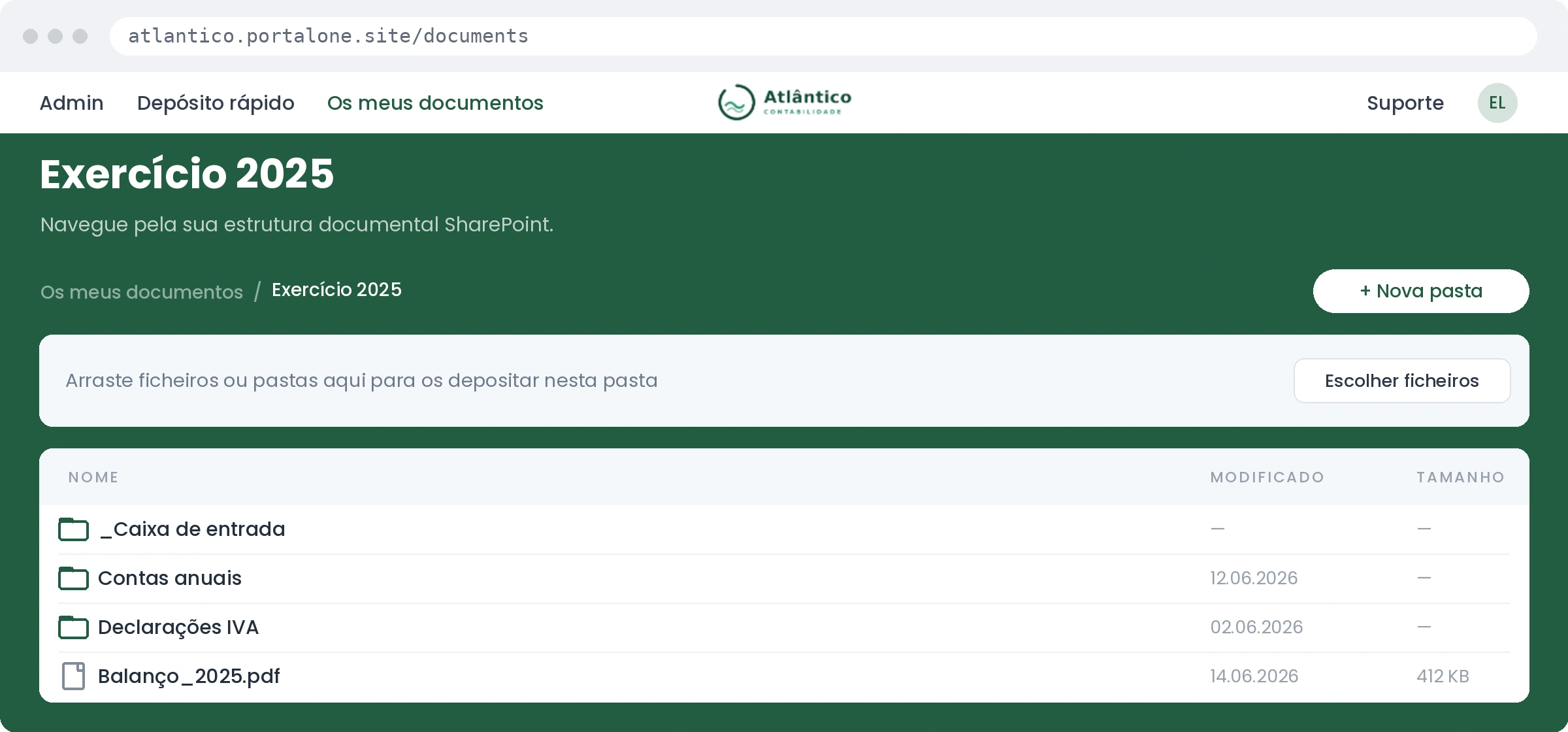 Portal Alpina Fiduciaire — navegação nos documentos