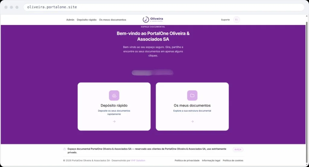 Portal marca branca — Oliveira & Associados